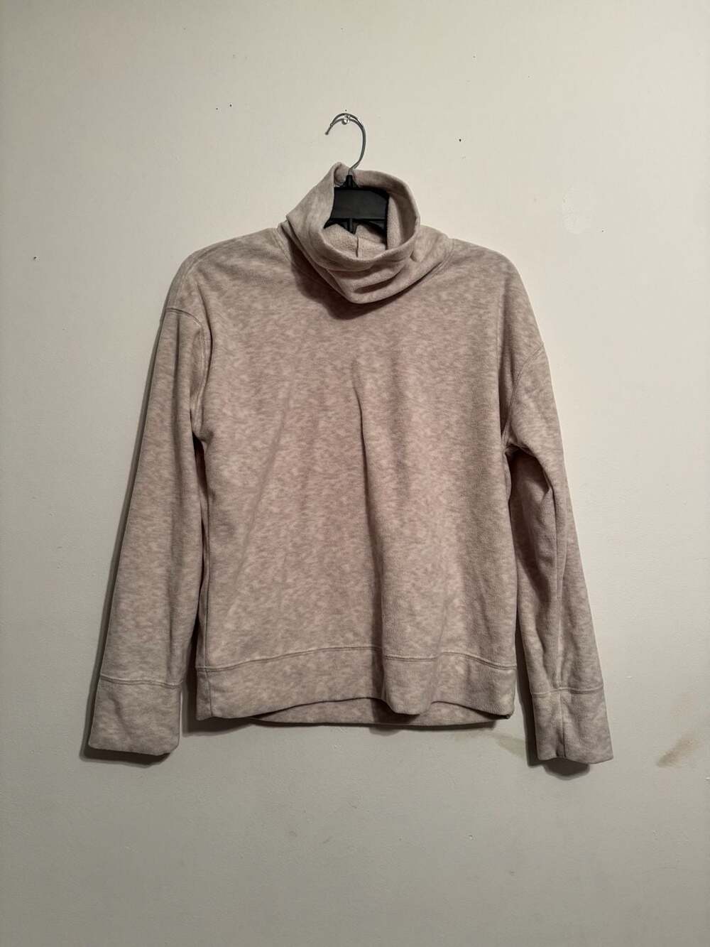 Old Navy Active Women's Size S Beige Fleece Turtleneck Pullover Sweatshirt